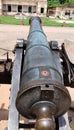 Ancient cannon on the courtyard of a royal residential building at Ramnagar Fort, Varanasi India Royalty Free Stock Photo