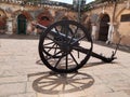 Ancient cannon on the courtyard of a royal residential building at Ramnagar Fort, Varanasi India Royalty Free Stock Photo