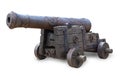 Ancient cannon isolated on white background. Royalty Free Stock Photo