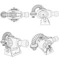 Ancient Cannon Modern Invention Vector. Illustration Isolated On White Background. Royalty Free Stock Photo