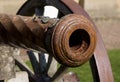 Ancient Cannon Muzzle Close Up View