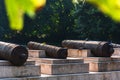 Ancient cannon of Qing Dynasty in the Opium Wars museum.