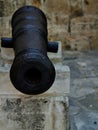 Ancient cannons of defense weapons in the old fortress Royalty Free Stock Photo