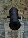 Ancient cannons of defense weapons in the old fortress Royalty Free Stock Photo