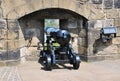 Ancient cannons on the walls of Edinburgh Castle in Scotland, England Royalty Free Stock Photo