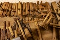 Ancient carpenter table tools