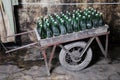 The ancient cart and sparkling wine..