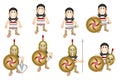 Ancient cartoon Greek hoplite