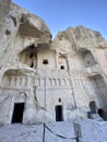 Ancient Carved Rock Church in Goreme, Cappadocia. Turkey.