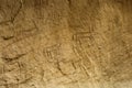 Ancient carving on the rocks, parietal art, cave painting, rock drawing in the Timna National Park, desert of Aravah valley in