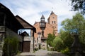 The ancient castle in the city of Radomyshl. Ukraine. Amazing and beautiful castle Radomysl. Old lock. Landscape in the park.