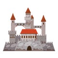 Ancient castle icon, cartoon style Royalty Free Stock Photo