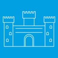 Ancient castle icon, outline style Royalty Free Stock Photo