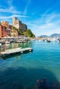 Ancient Castle and the Port of Lerici town - Gulf Of La Spezia Liguria Italy