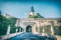 Ancient castle in Nitra, Slovakia, analog filter