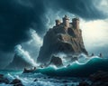 Ancient Castle Overlook: Coastal Drama