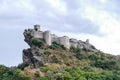 Ancient castle of Roccascalegna sited on a rocky headland Abruzzo Italy