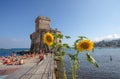 The ancient castle on the sea, Rapallo, Genoa Genova, Italy Royalty Free Stock Photo