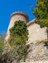 Ancient castle with towers of Rocca Pia in the center of Tivoli, Italy Royalty Free Stock Photo