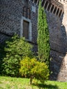 Ancient castle with towers of Rocca Pia in the center of Tivoli, Italy Royalty Free Stock Photo