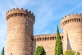 Ancient castle with towers of Rocca Pia in the center of Tivoli, Italy