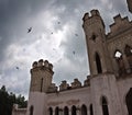 Ancient castle under dark sky Royalty Free Stock Photo