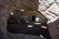 Ancient cave city. Inside the cave, view from the window. Royalty Free Stock Photo