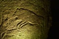 Ancient cave drawing of a bull in the Cave of the Coffins Bet She`arim National Park in Kiryat Tiv`on Israel Royalty Free Stock Photo