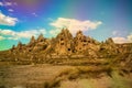 Ancient cave houses Cappadocia, Turkey Royalty Free Stock Photo