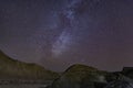 Ancient cave paintings of Gobustan under the starry sky