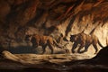 Ancient cave paintings of sabertoothed tigers octa