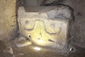 Sarcophagus in an Ancient cave tomb in Beit Shearim, northern Israel Royalty Free Stock Photo