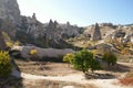 Ancient cave town near Goreme, Cappadocia, Turkey. Royalty Free Stock Photo