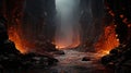 Ancient Caves Carved Into the Bottom Less Canyon Oriental Mining Abyss Iron Salt Lava Oil Volcano Erupts Into The Canyon