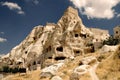 Ancient cavetown near Goreme, Cappadocia, Turkey Royalty Free Stock Photo