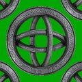 Ancient Celtic Armillary Sphere Seamless Pattern Royalty Free Stock Photo