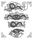Ancient celtic mythological symbol of wolf, dog, beast Royalty Free Stock Photo