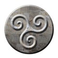 Ancient celtic triskele symbol in stone Royalty Free Stock Photo