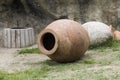 Ancient ceramic amphora for wine Royalty Free Stock Photo