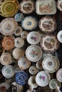 ancient ceramic plates available at the antique market in the old town of semarang city 22 september 2022