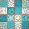 Ancient ceramic tile pattern. Wall or floor texture. Decorative antique stone ornament. Royalty Free Stock Photo