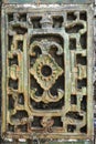 Closeup of ancient glazed ceramic grille in Hue, Vietnam