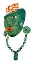 Ancient ceremonial mayan jade mask