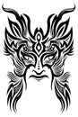 Ancient ceremony mask - tribal - tattoo - vector