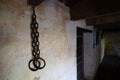 Ancient chain For prisoners in The prison in the ground floor