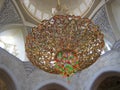 Ancient chandelier at Sheikh Zayed Grand Mosque in Abudhabi Royalty Free Stock Photo