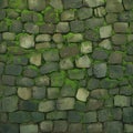 Ancient charm moss covered stone wall, a timeless and rustic texture Royalty Free Stock Photo