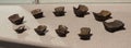 Ancient China RMB Currency Money Exchange Precious Metals Boat-shaped Silver Ingots Yinding Yinting Antique Chinese Yuanbao Yuan