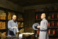 The ancient China tea shop,Wax figure Indoor of China tea store,China culture art