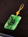 Ancient Chinese Antique Qing Heritage Qianlong Emperors Costumes Empresses Palace Museum Jewelry Accessory Jadeite Jade Pendant Royalty Free Stock Photo